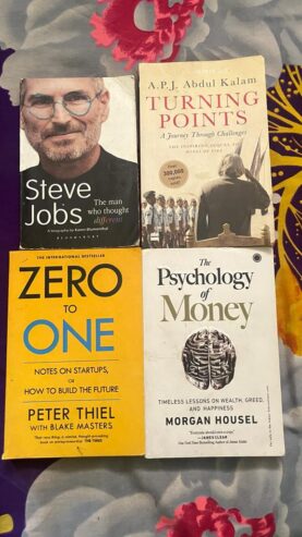 4 books (steve jobs , psychology of money ,zero to one, and turning points)