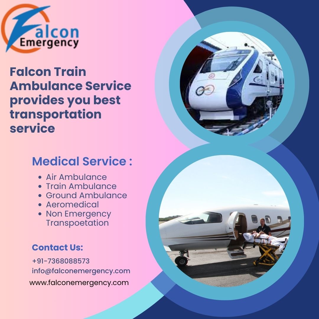 Falc Emergency Train Ambulance in Kolkata offers you a ventilator and ICU, etc, for the patient’s needs