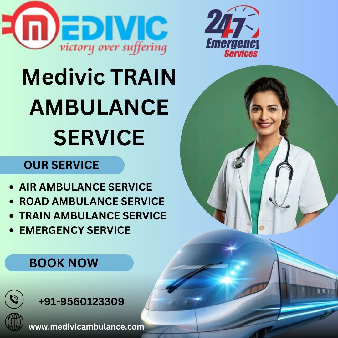 Book Medivic Train Ambulance Service in Varanasi at the Lowest Price