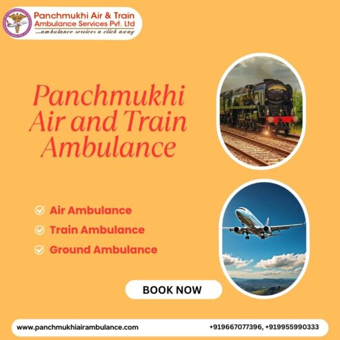 Get Advanced Technology Medical Air and Train Ambulance Services in Bhopal at a Low Price by Panchmukhi
