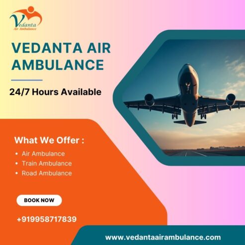 Prefer Air Ambulance with Trusted Medical Amenities from Kolkata by Vedanta