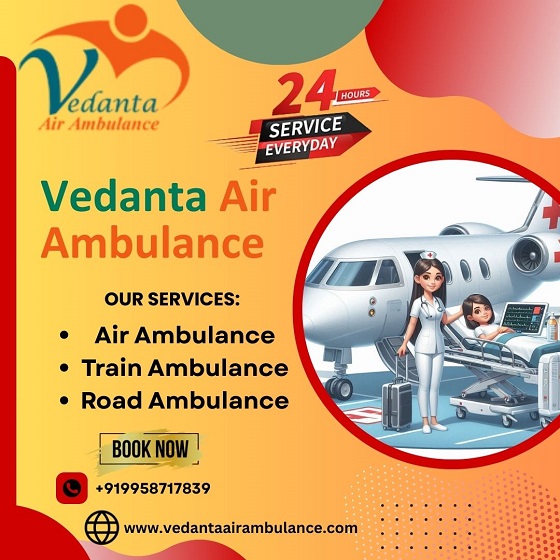 Take Reasonable Charge Vedanta Air Ambulance Service in Bangalore with ICU Facility