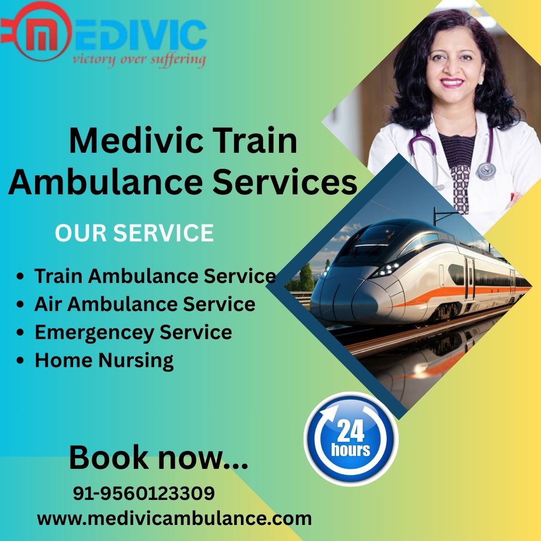Medivic Train Ambulance Services in Patna keeps life-saving equipment through the journey