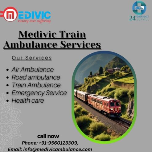 Medivic Train Ambulance Service in Guwahati is affordable, dedicated, and well-equipped