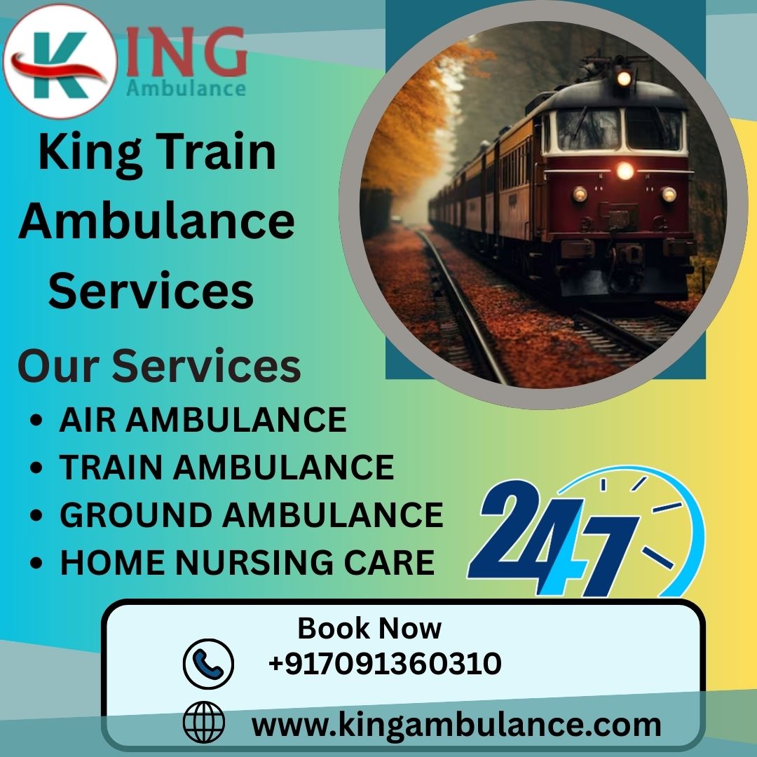 King Train Ambulance Service in Kolkata provides like ventilators, oxygen cylinders