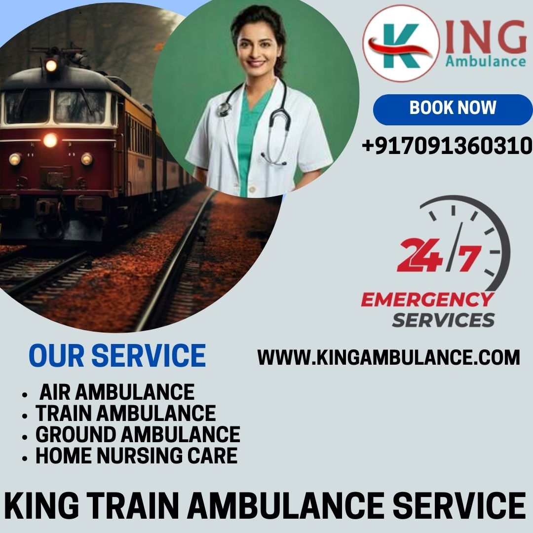 Shift critical patients with professionals by king train ambulance from Patna