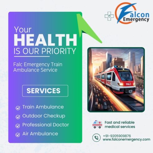With the help of the Falc Emergency Train Ambulance in Guwahati, patients can get the best treatment.