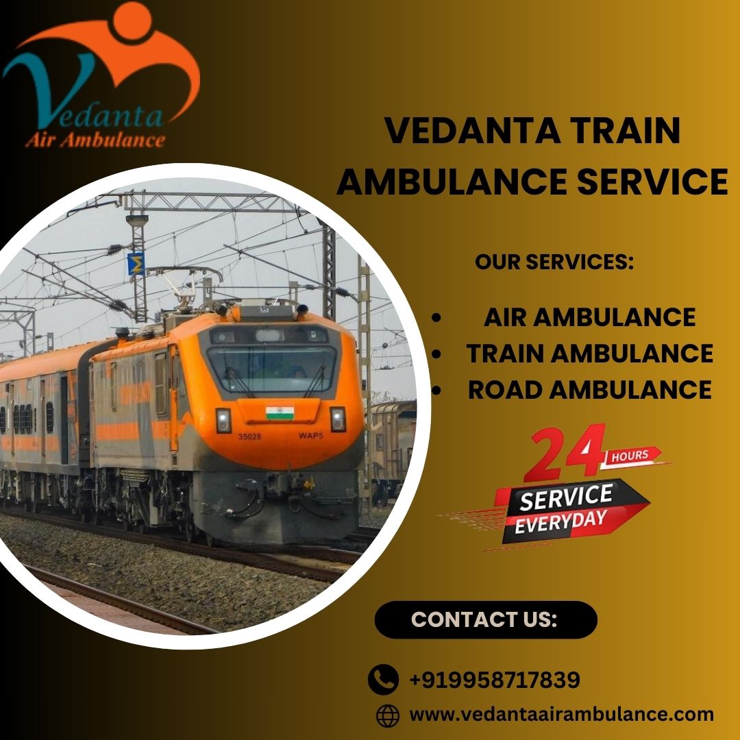 Avail Vedanta Train Ambulance Service in Bhopal, which is equipped with all medical facilities