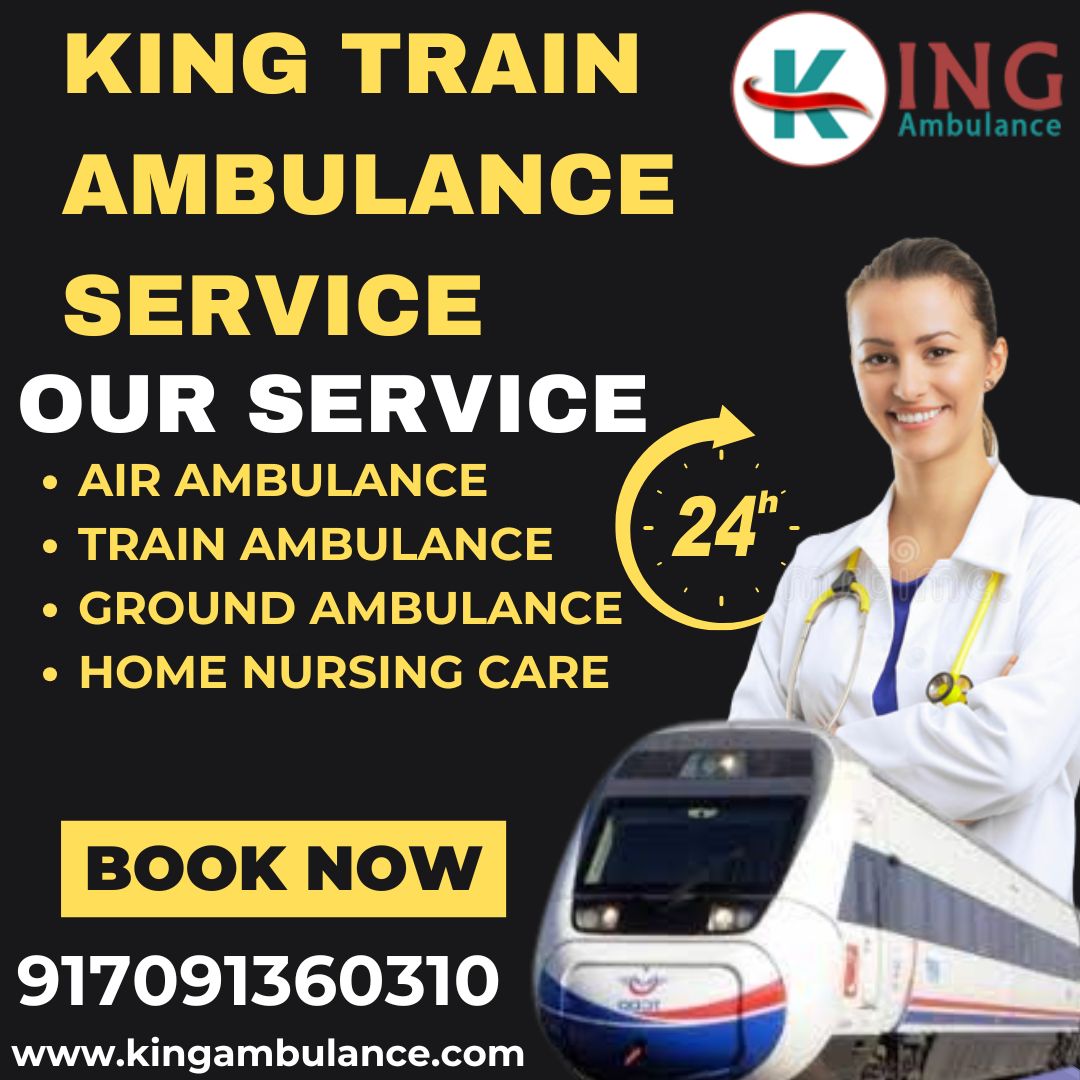 King Train Ambulance Service provides equipment like IV drips and infusion pumps