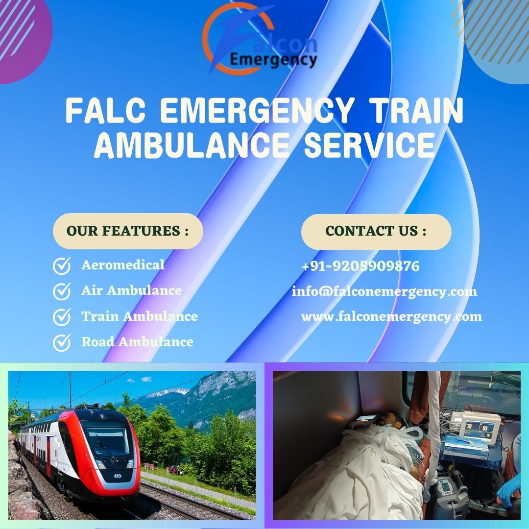 Falc Emergency Train Ambulance in Delhi provides bed-to-bed transfer services