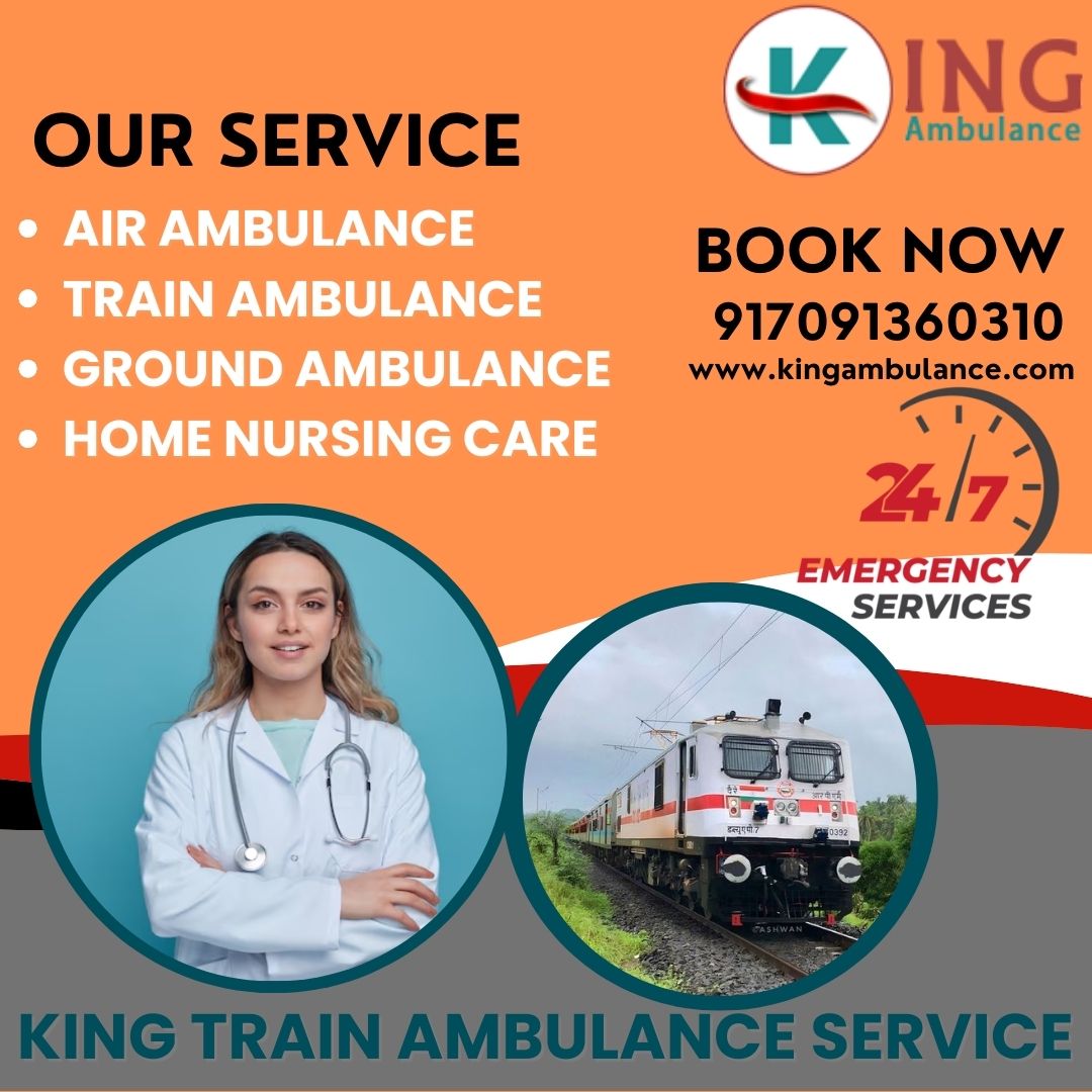 King Train Ambulance Service in Chennai provides facilities like patient transfer roll and ambulance chair, ICU to the patients