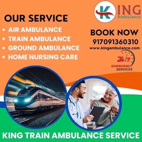 King Train Ambulance Service in Delhi which provides a great experience and comfortable way to the patients