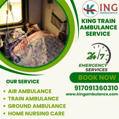 King Train Ambulance Service in Delhi provides all the facilities required while transporting the patient