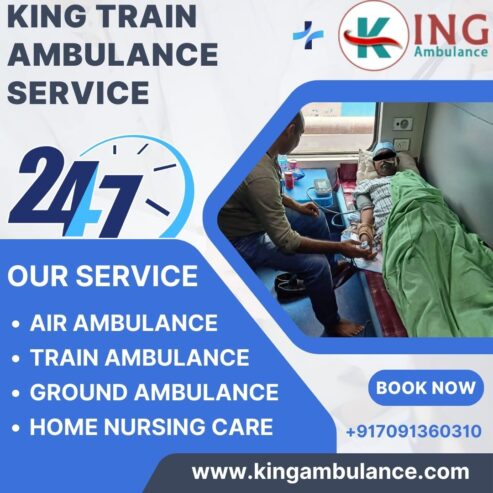 King Train Ambulance Service in Guwahati provides all the equipments required for treatment