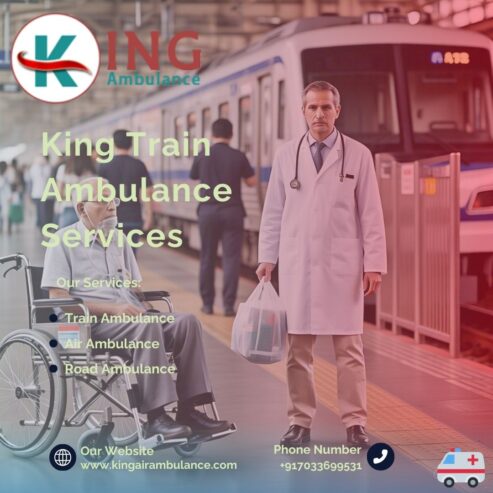Careful shifting is possible using King Train Ambulance Services in Kolkata