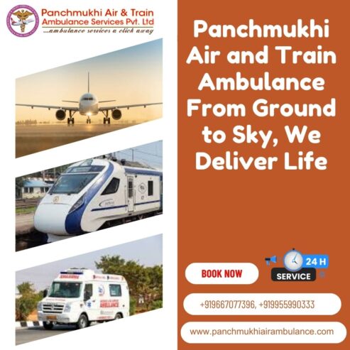 Hire Panchmukhi Train Ambulance Service in Patna for advanced life-support equipment