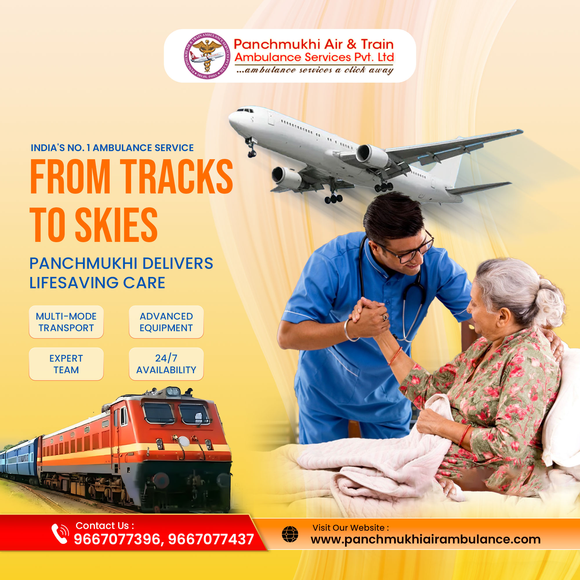 Get Hassle Free Air Ambulance for Patient Transfer from Delhi by Panchmukhi