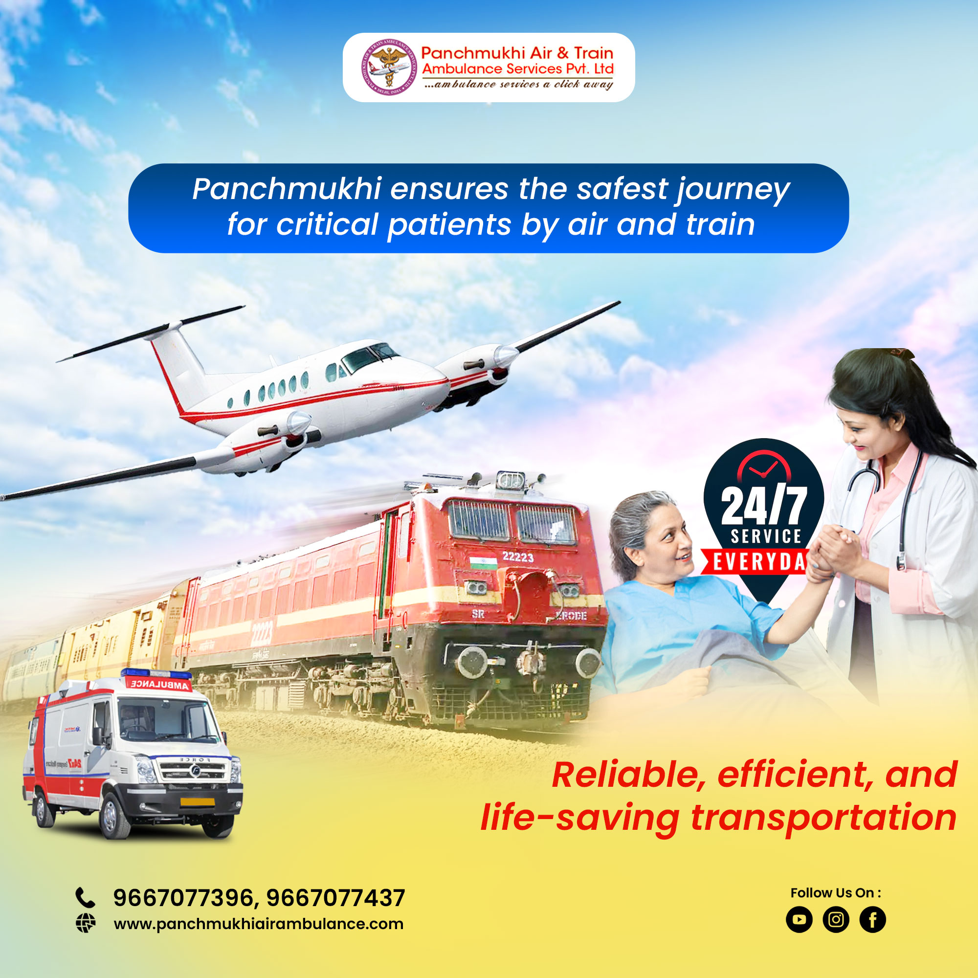 Utilise the Air Ambulance of Panchmukhi with Medical Amenity from Delhi for Prompt Evacuation