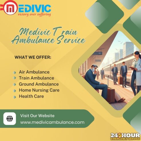 Medivic has professional assistance for critical transit in its train ambulance in Ranchi