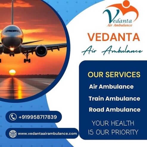Book Top-class Vedanta Air Ambulance Service in Gwalior with Medical Tools