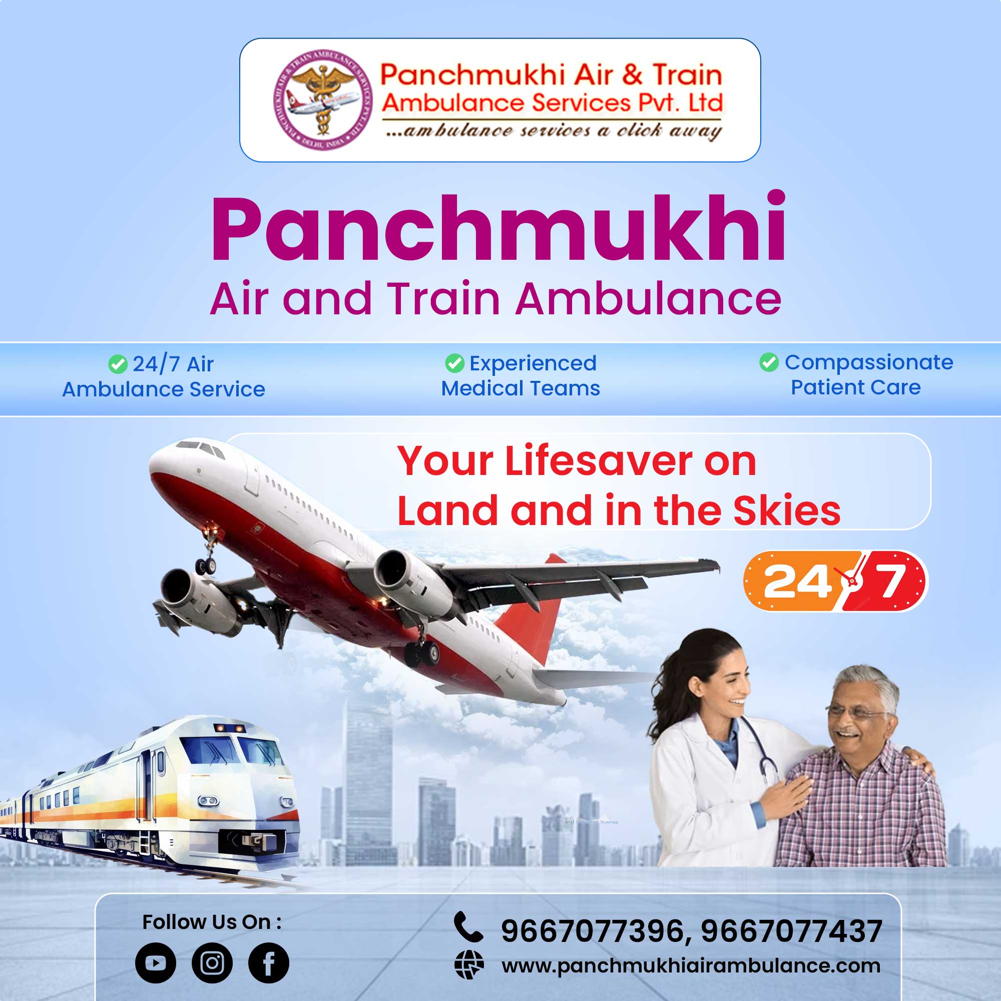 Access Instant Patient Care Panchmukhi Air Ambulance in Guwahati