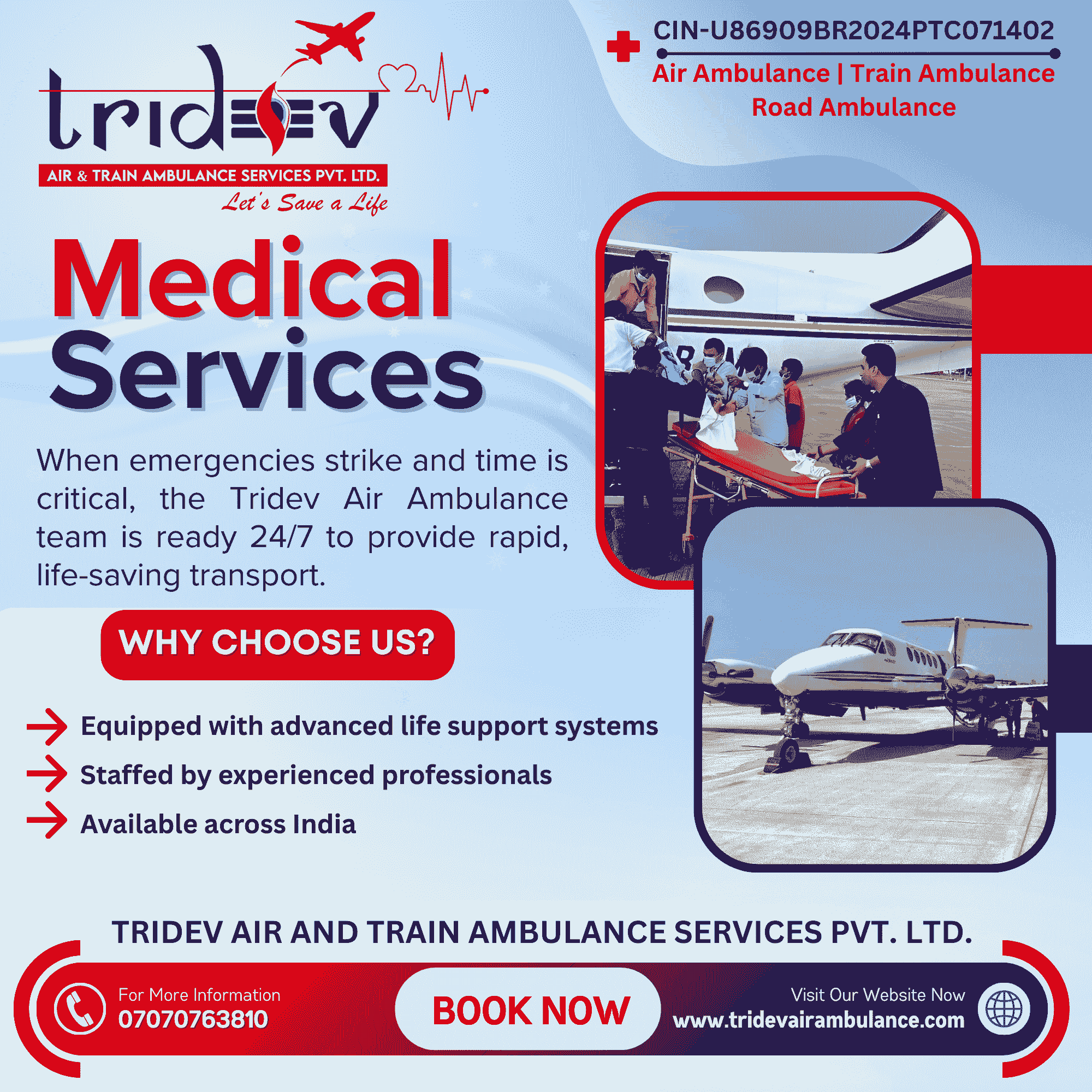 Tridev – The Most Reliable Air Ambulance in Patna