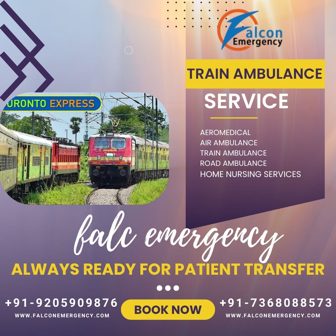 Select Falc Emergency Train Ambulance Services in Patna for secure and efficient Patient shift