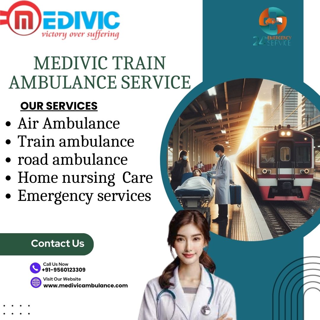 Medivic Train Ambulance in Ranchi provides the best possible comfort at every stage