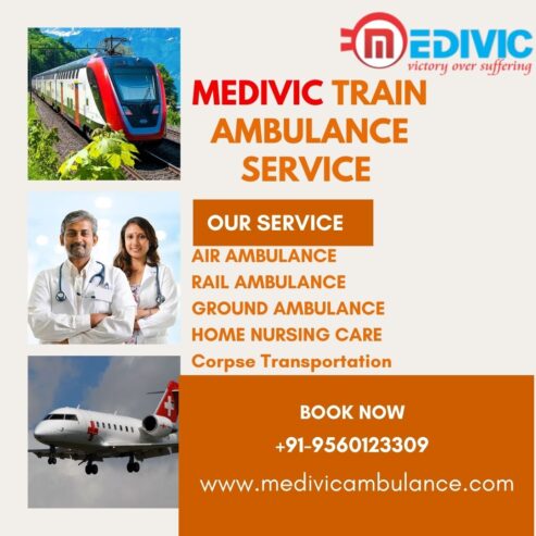 Select Now Medivic Train Ambulance Service in Jabalpur to Transport Proper Medical Facility