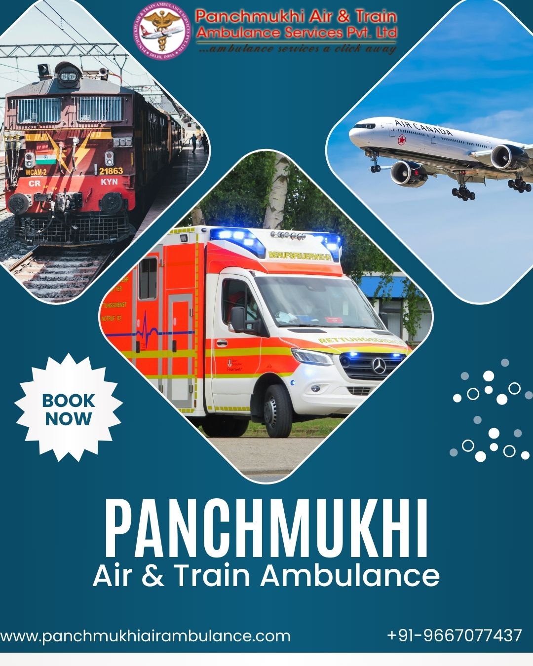 Panchmukhi provides emergency transportation in Ranchi with its Train Ambulance
