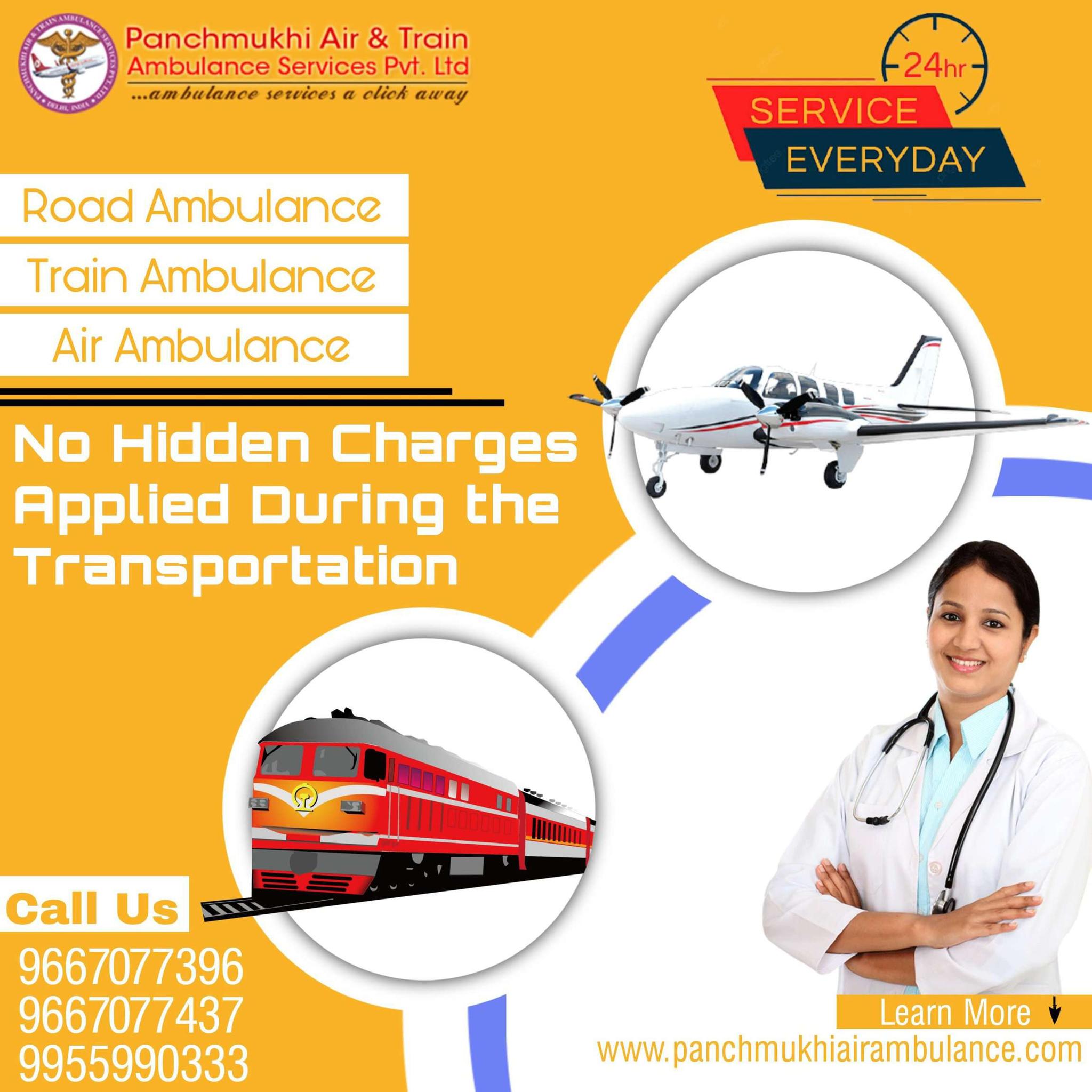 With Safe Transferal of Patient, Choose an Air Ambulance from Raipur by Panchmukhi