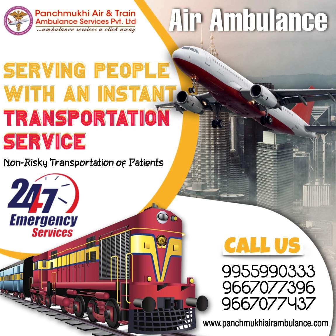 With Top Medical Aid, Get Air and Train Ambulance Services in Varanasi by Panchmukhi
