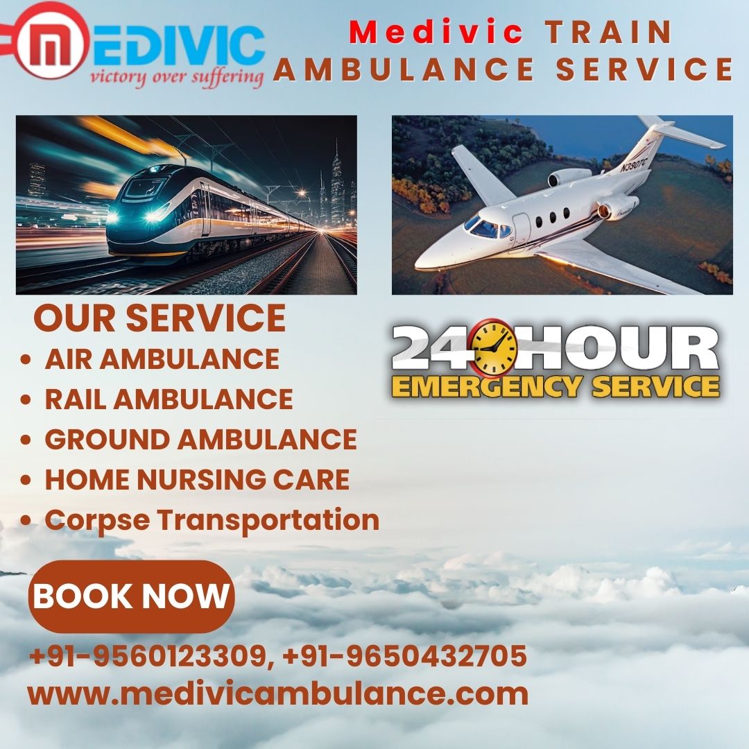 Contact Medivic Train Ambulance Service in Pune with professional medical staff