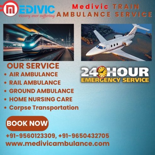 Contact Medivic Train Ambulance Service in Indore with Proper Medical Facility at Low Cost