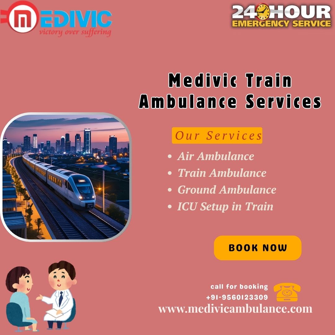 Medivic Train Ambulance in Bangalore is equipped with the best-designed coaches and a certified doctor