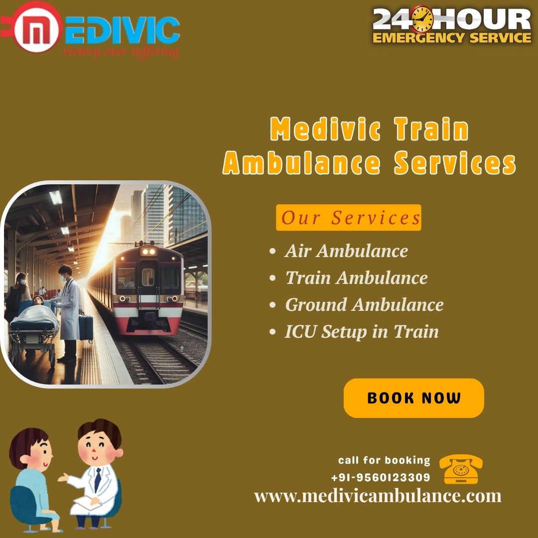 Book Medivic Train Ambulance Services in Varanasi for Fast Patient Transfer