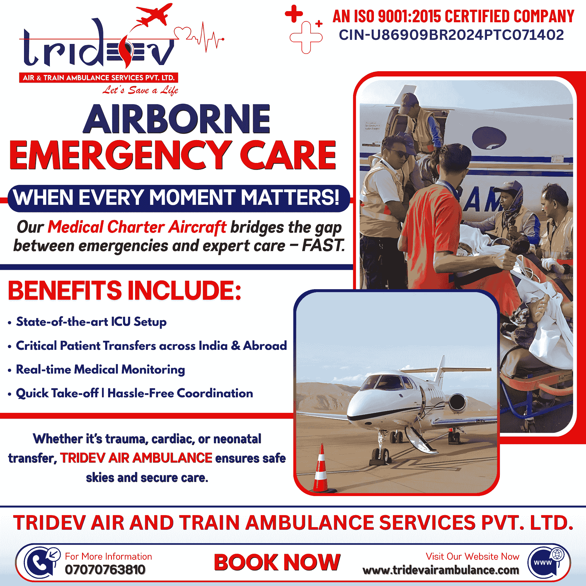 Priceless Tridev Air Ambulance Services in Mumbai: The Flight Service Is Excellent