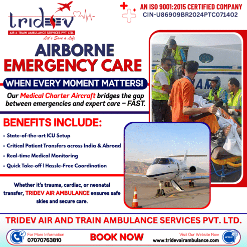 Life-Saving Care with Tridev Air Ambulance Services in Ranchi—the Outstanding One