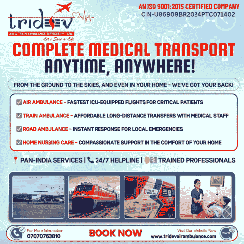 The Substratum Tridev Air Ambulance in Kolkata: Experience High Level Based Support