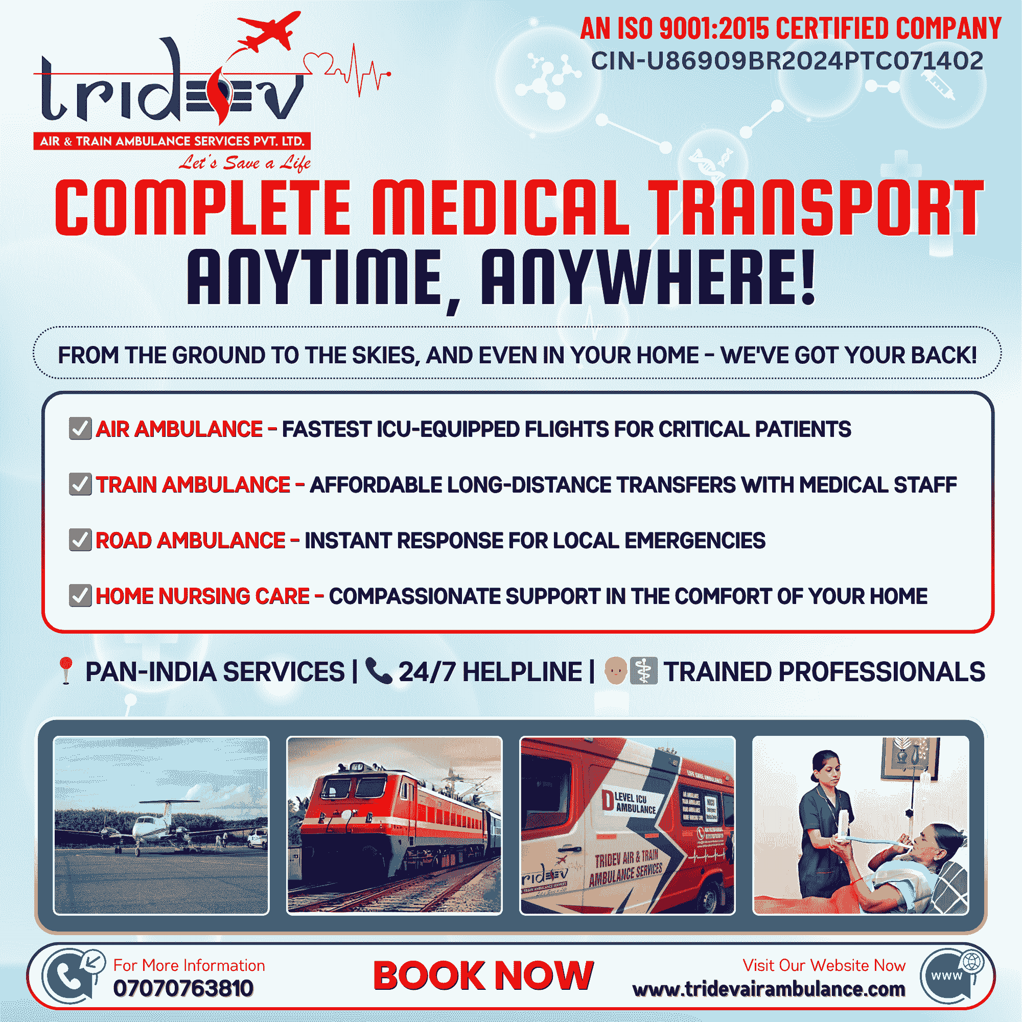Reliable Air Ambulance Services – Rapid Medical Evacuation Anytime!