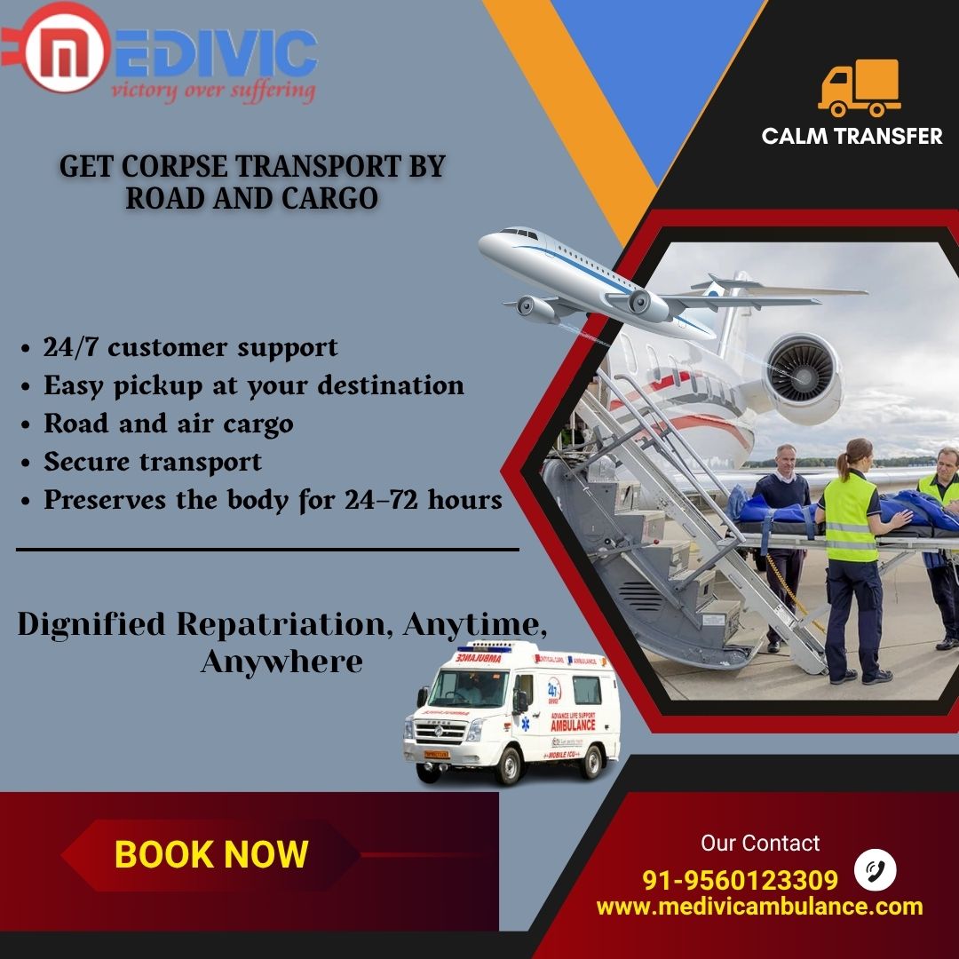 Get Easy Dead Body Transit from Hospital by Air Cargo in Varanasi by Medivic