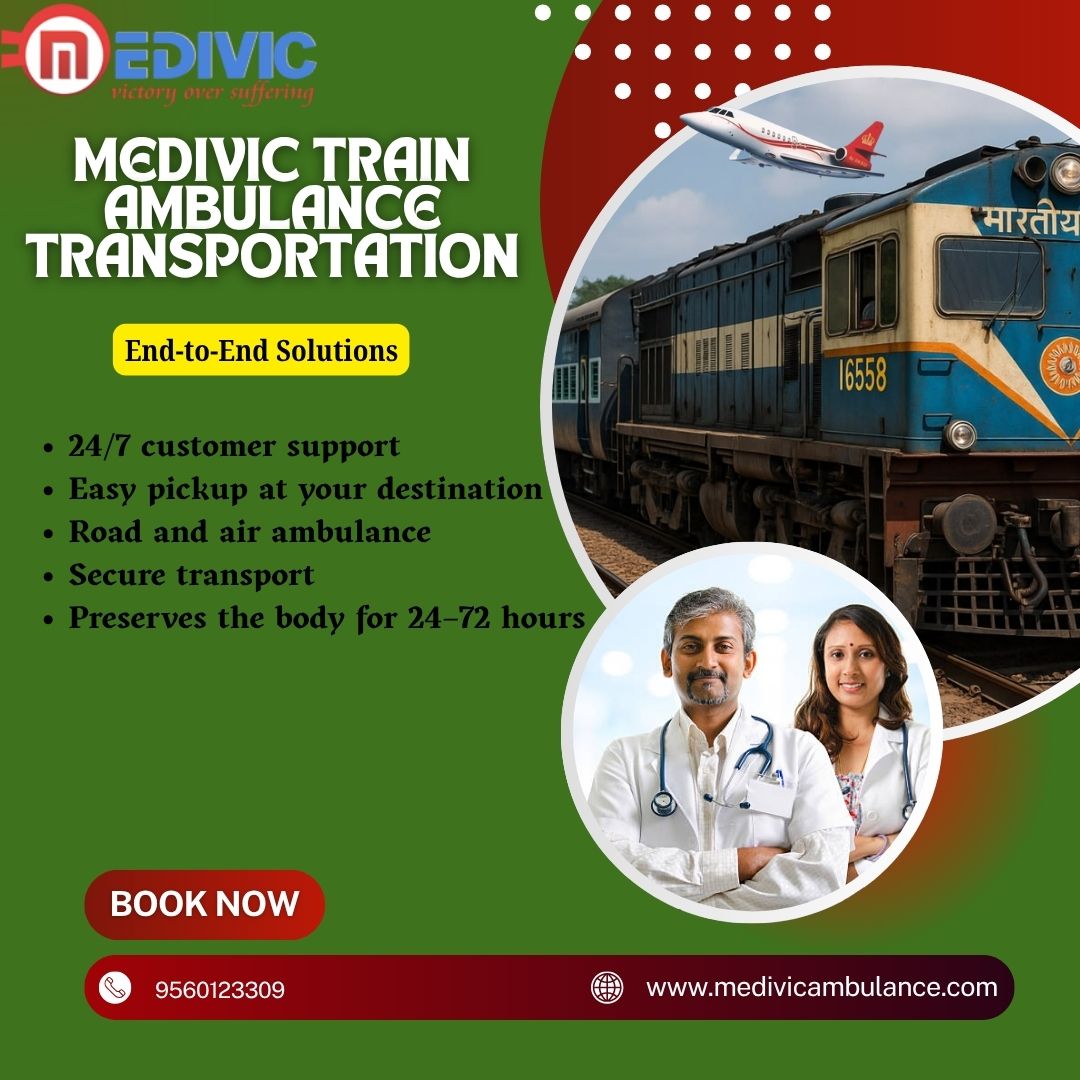 Avail of the Medivic train ambulance from Ranchi to provide designated patient conveyances