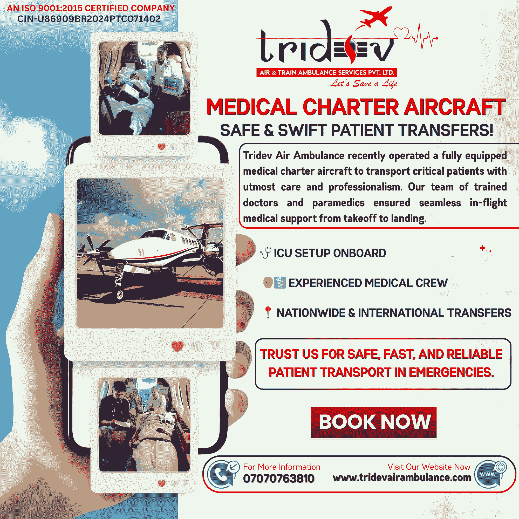 What Distinguishes Tridev Air Ambulance Services in Delhi? Do You Trust?