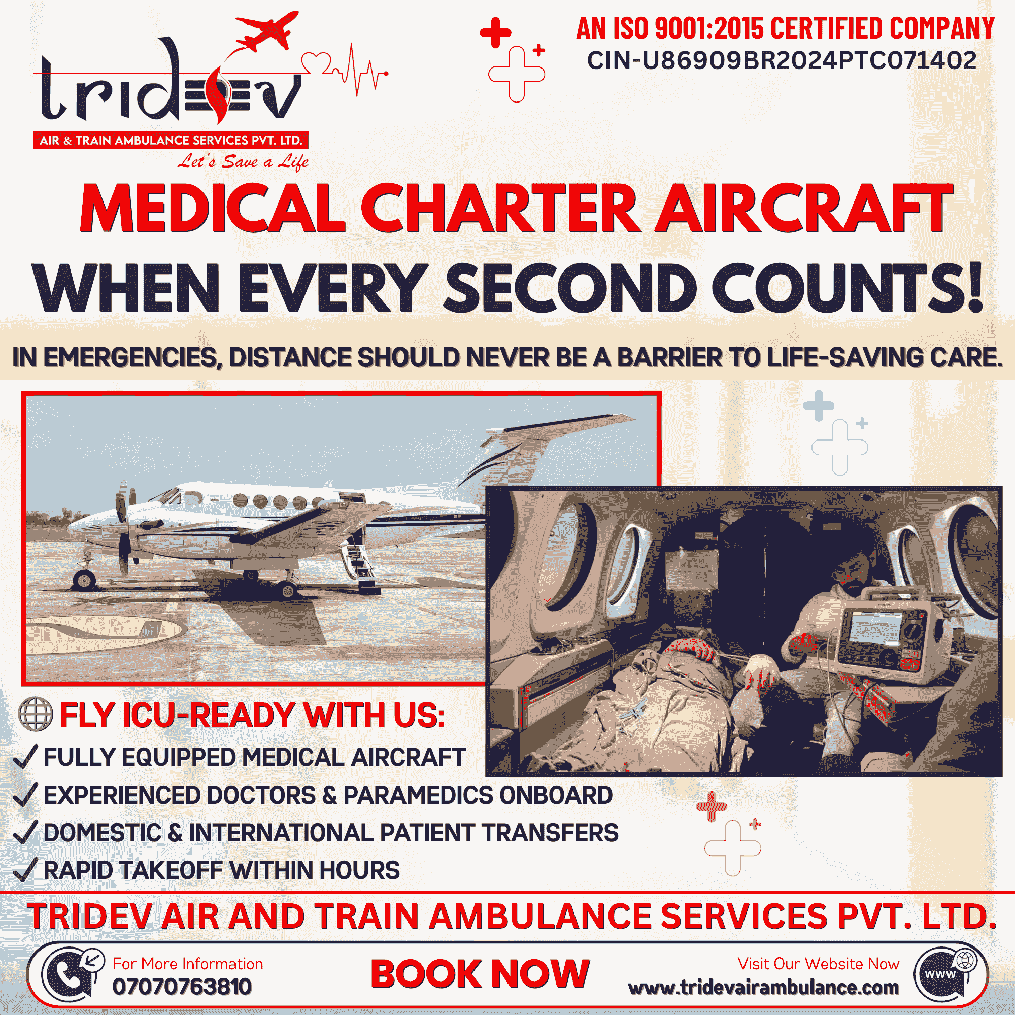 The surroundings are better: Ranchi’s Tridev Air Ambulance Services are excellent