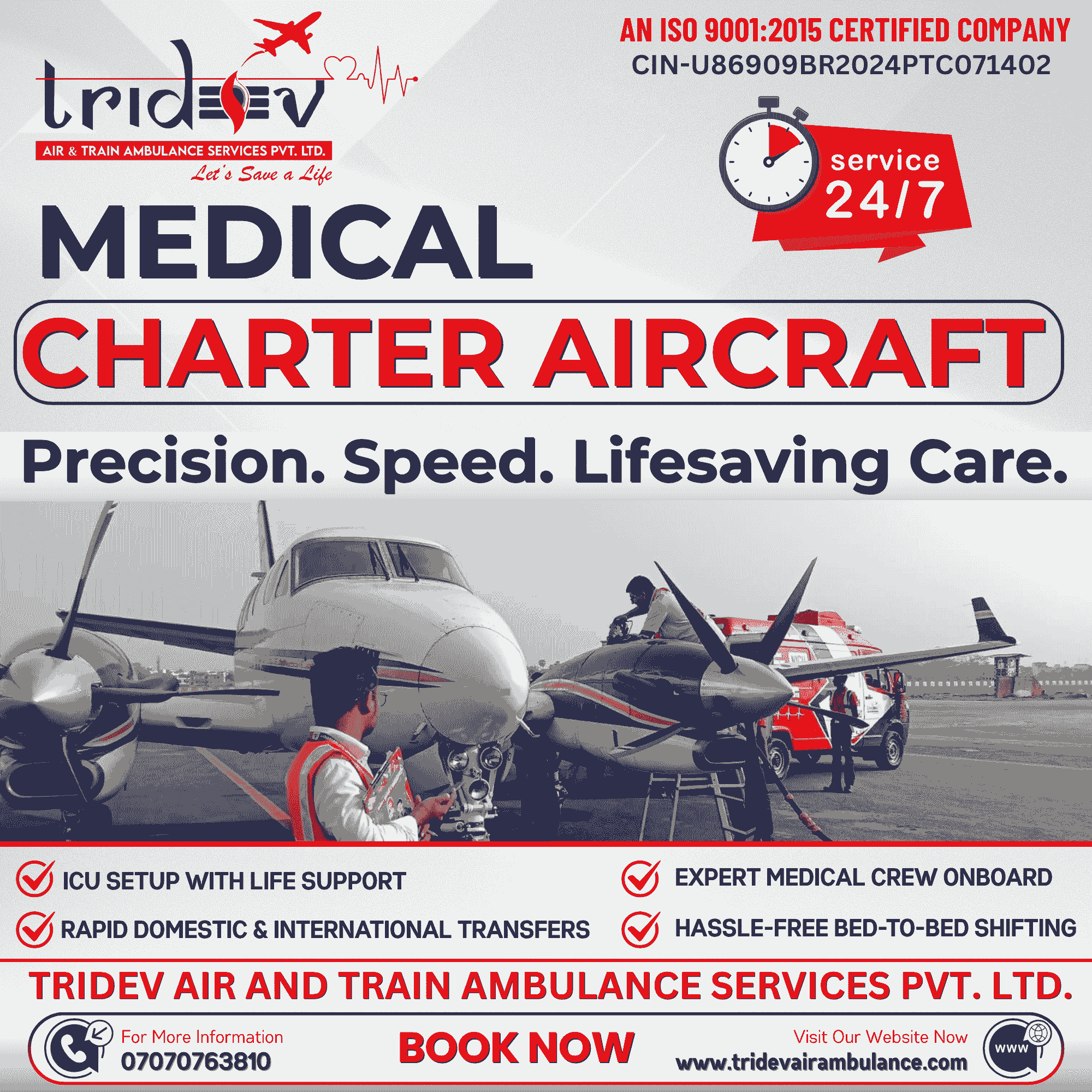 Helpful To Dispatch the Patient Using Tridev Air Ambulance Services In Patna