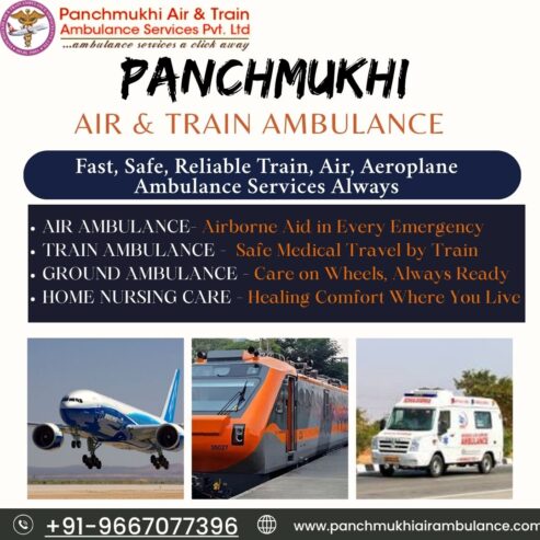Well equipped Panchmukhi train ambulance service in Patna which is fast and reliable