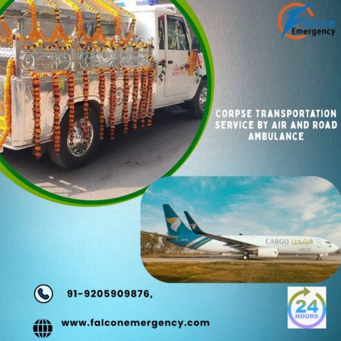 FALC Emergency provides dead body transportation by air cargo in Ranchi, based on your desired time