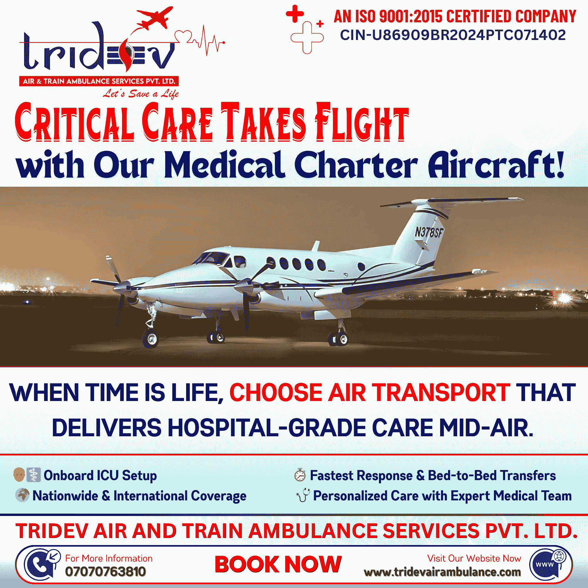 Every barrier will vanish: Tridev Air Ambulance Services in Guwahati is prepared