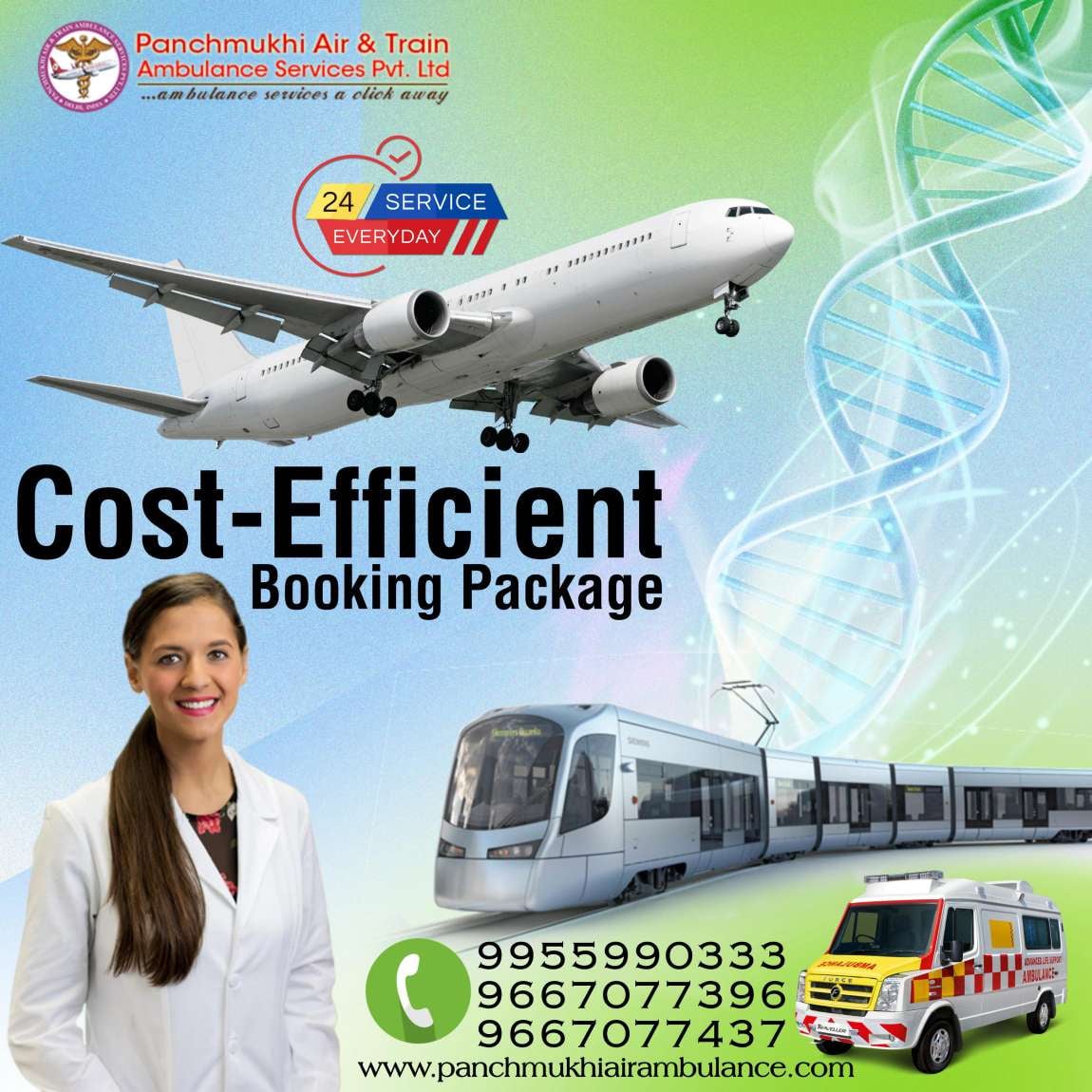With Extreme Advanced Medical Feature Hire Air Ambulance from Patna by Panchmukhi