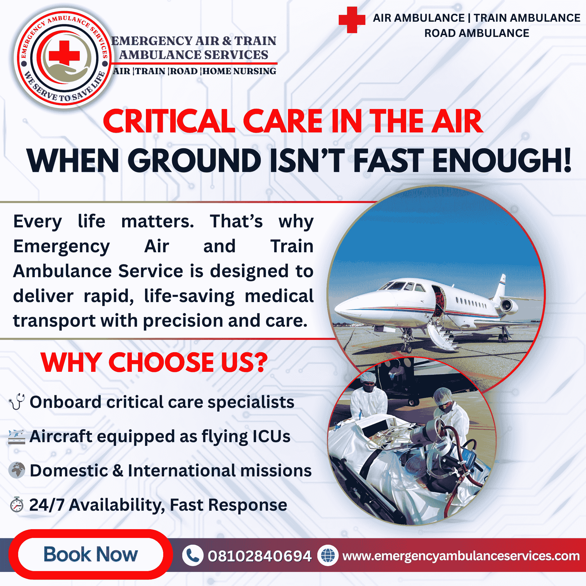 Emergency Air Ambulance Services in Kolkata: More Than Just Fast Transport – Accurate Flights with Great Diagnostic Skills